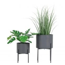 Loftscape Blumentopf Roncon - Stahl - Grau -Günstiges Deko Geschäft 1000342816 220411 030 DETAILS P000000001000342816