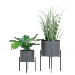 Loftscape Blumentopf Roncon - Stahl - Grau -Günstiges Deko Geschäft 1000342816 220411 040 DETAILS P000000001000342816