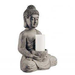 Butlers Kerzenhalter BUDDHA - Kaolinit / Steinpulver - Grau - Höhe: 46 cm 13 Butlers Kerzenhalter BUDDHA - Kaolinit / Steinpulver - Grau - Höhe: 46 cm -Günstiges Deko Geschäft 1000343957 220406 040 DETAILS P000000001000343957