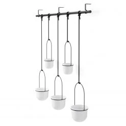 Umbra Pflanzenhänger Triflora (5-teilig) - Stahl / Polyester - Weiß