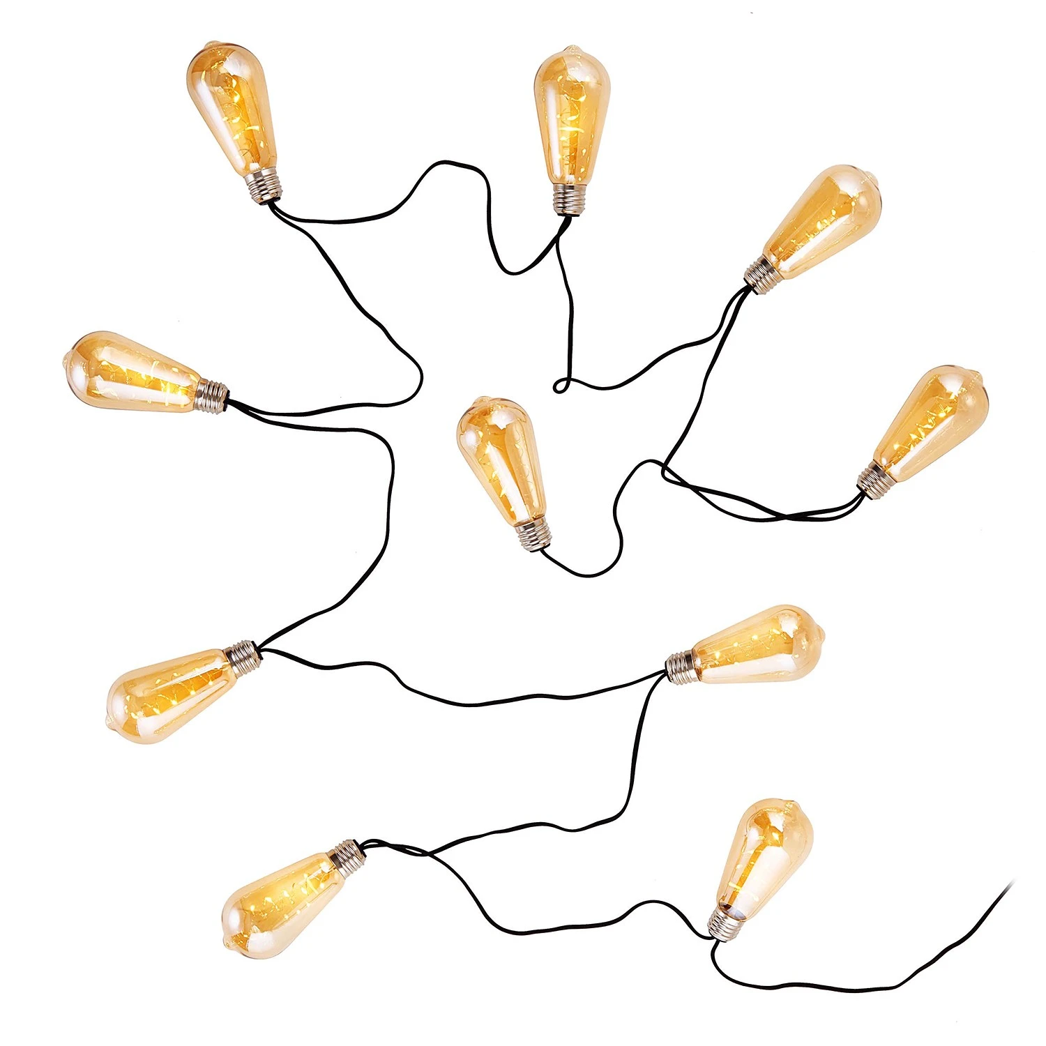 Butlers LED-Lichterkette BULB LIGHTS II - Klarglas / Textil - 10-flammig 3 Butlers LED-Lichterkette BULB LIGHTS II - Klarglas / Textil - 10-flammig