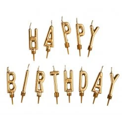 Butlers Kerzen-Set HAPPY BIRTHDAY - Paraffin - Gold