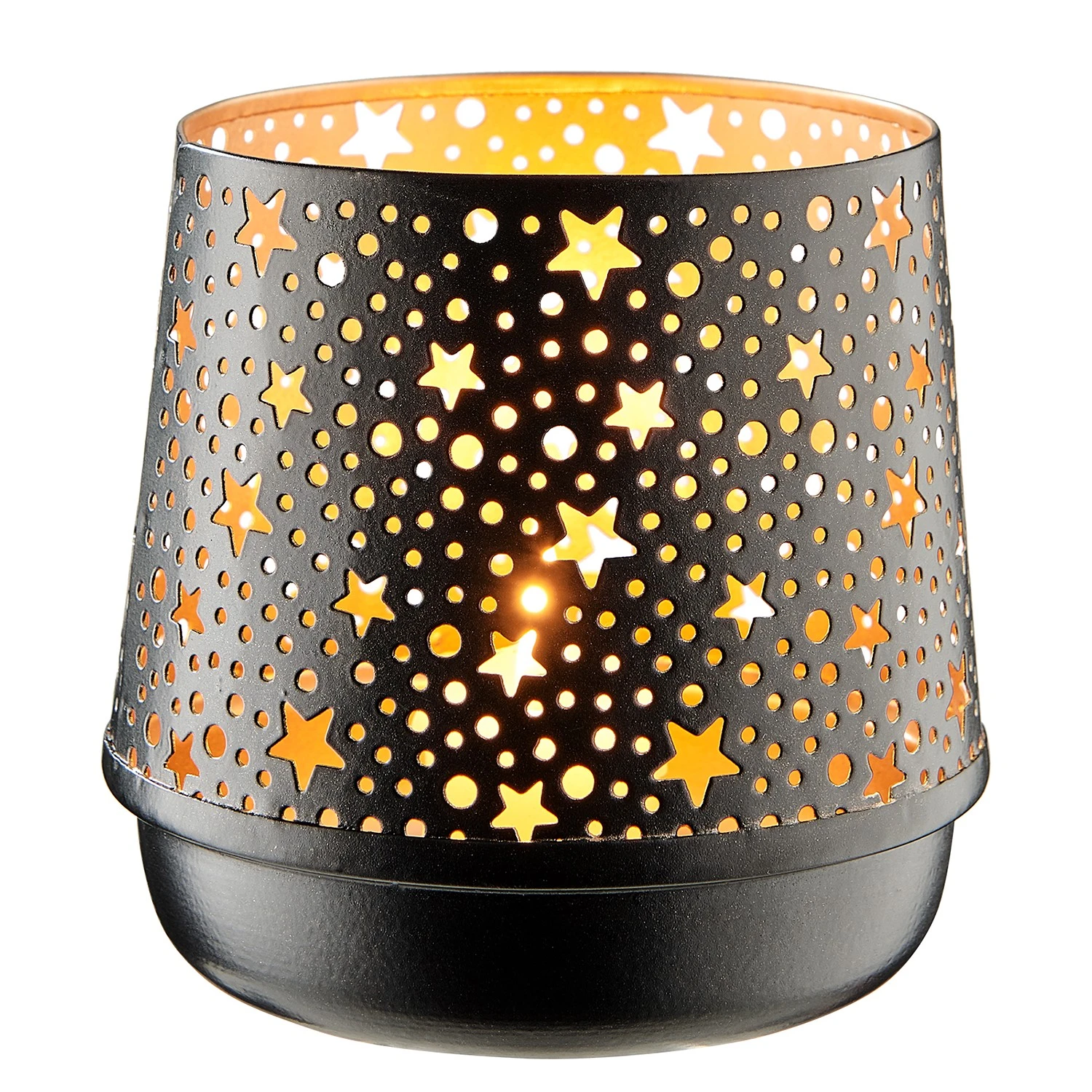 Butlers Windlicht LUMINOUS STARS I (2-teilig) - Eisen - Schwarz / Gold 7 Butlers Windlicht LUMINOUS STARS I (2-teilig) - Eisen - Schwarz / Gold – Bild 5