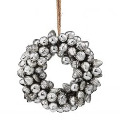 Butlers Kugelkranz X-MAS - Klarglas / Eisen - Silber