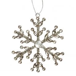 Butlers Baumhänger HANG ON Schneeflocke - Klarglas / Eisen - Silber