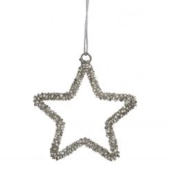 Butlers Baumhänger HANG ON Glasperlen Stern - Klarglas - Silber