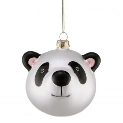 Butlers Baumhänger HANG ON Ornament Panda - Klarglas - Schwarz / Weiß