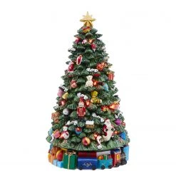 Günstiges Deko Geschäft 36 Butlers Spieluhr X-Mas XL Weihnachtsbaum - Aluminium / Polyester - Grün