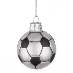 Butlers Baumhänger HANG ON Ornament Fußball - Klarglas - Schwarz / Weiß