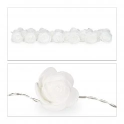 Relaxdays 1 x Rosen Lichterkette weiß - Weiß - Durchscheinend - Höhe: 330 cm -Günstiges Deko Geschäft 10085fa79b7f4abab357ad101a68cf92