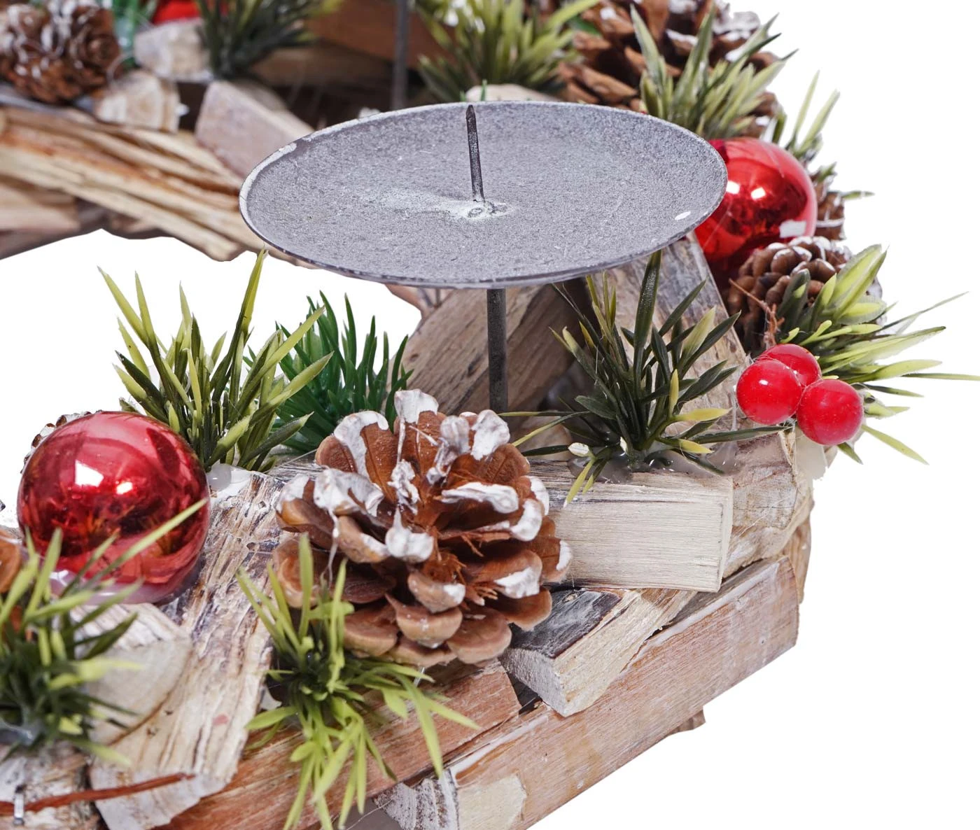 Adventskranz HWC-H50 Holz mit Kerzen rot - Inkl. 4x Kerzen rot 7 Adventskranz HWC-H50 Holz mit Kerzen rot - Inkl. 4x Kerzen rot – Bild 5