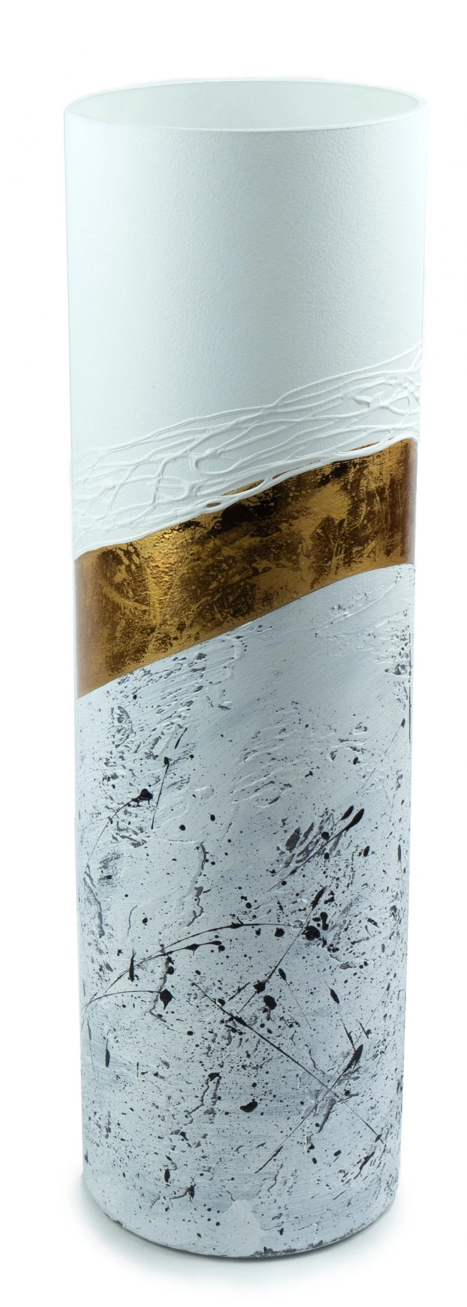 7ART Handbemalte Glasvase - Große Bodenvase aus Glas 40 cm 3 7ART Handbemalte Glasvase - Große Bodenvase aus Glas 40 cm