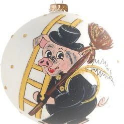 Krebs Glas Lauscha Glücksbringer 10cm Kugeln Glücksschwein