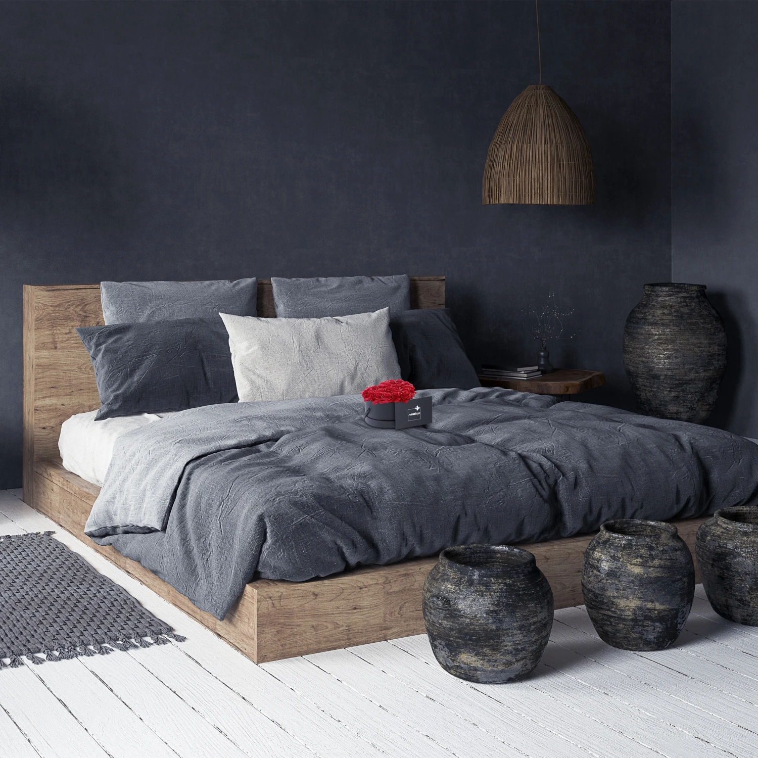 Relaxdays Schwarze Rosenbox mit 18 Rosen 4 Relaxdays Schwarze Rosenbox mit 18 Rosen – Bild 2