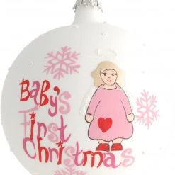 Krebs Glas Lauscha Baby-Kugel Mädchen 8cm