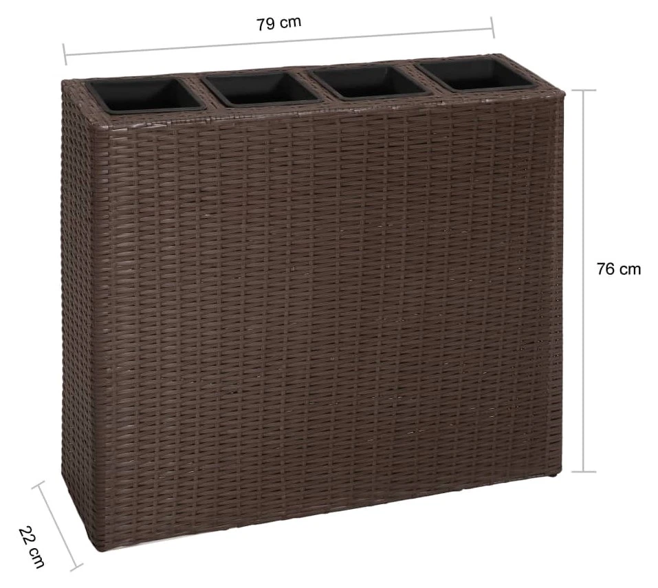 VidaXL Hochbeet - vidaXL Garten-Hochbeet mit 4 Töpfen Poly Rattan Braun 8 VidaXL Hochbeet - vidaXL Garten-Hochbeet mit 4 Töpfen Poly Rattan Braun – Bild 6