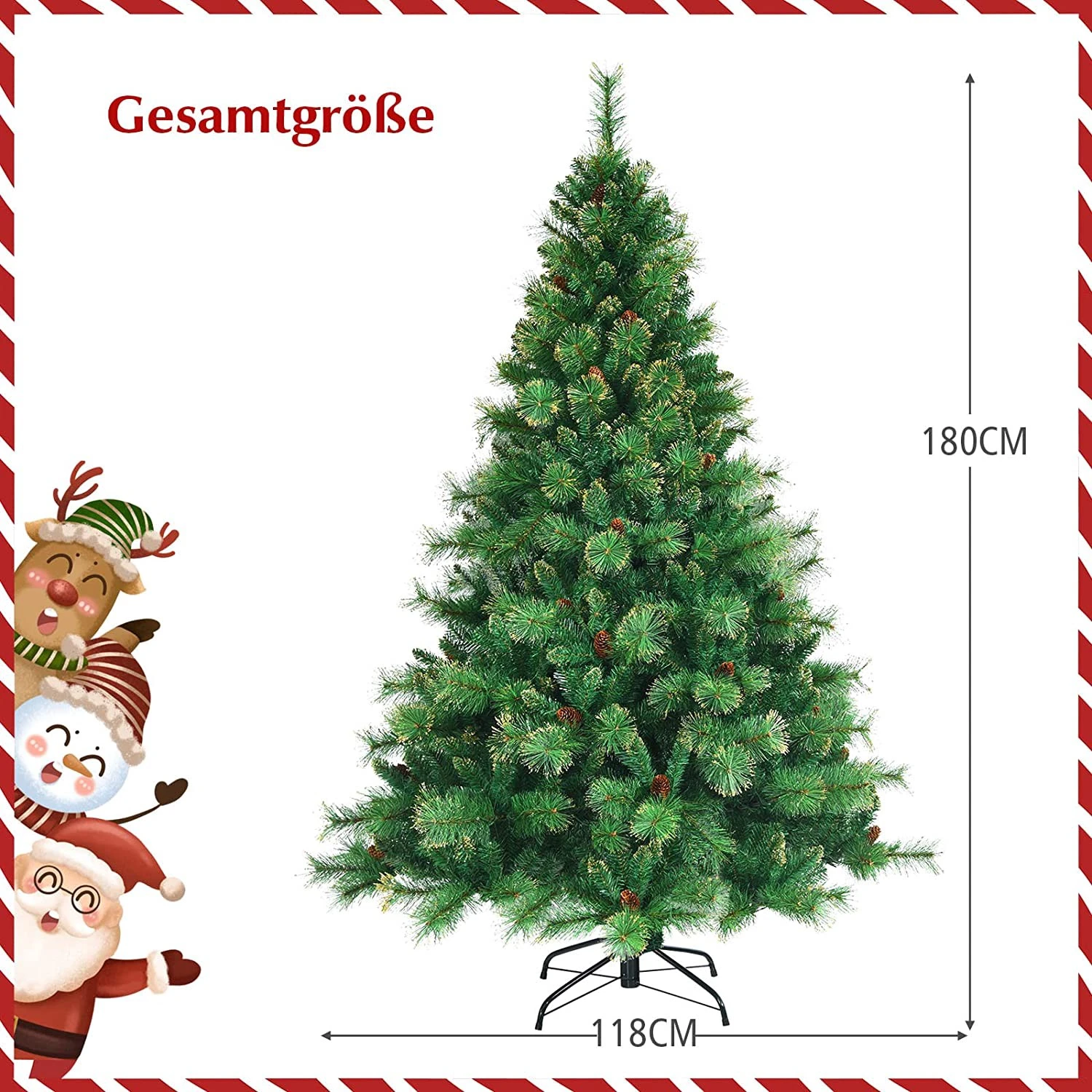 Costway 180cm LED Künstlicher Weihnachtsbaum 8 Costway 180cm LED Künstlicher Weihnachtsbaum – Bild 6