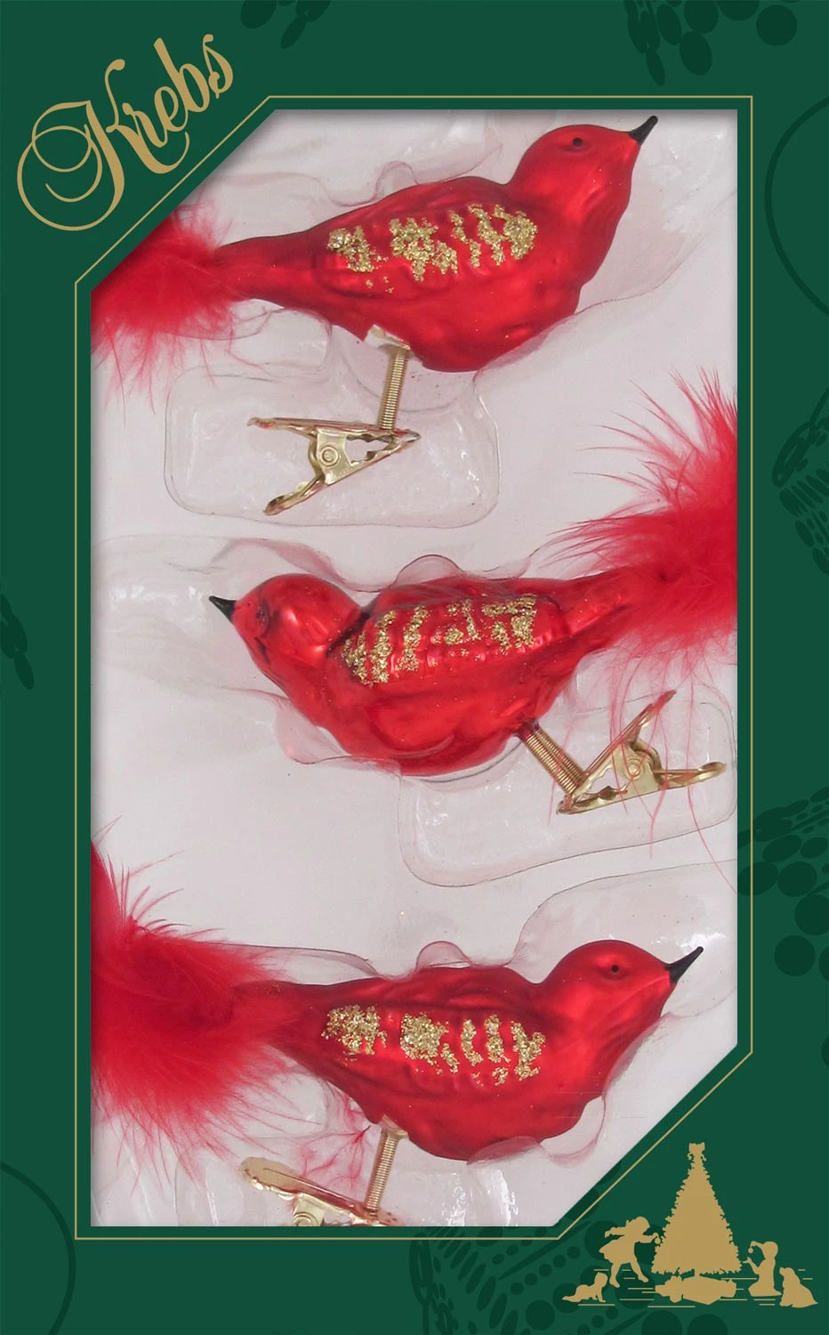 Krebs Glas Lauscha Weihnachtsrotrot 11cm Glasvögel auf Clip 4 Krebs Glas Lauscha Weihnachtsrotrot 11cm Glasvögel auf Clip – Bild 2