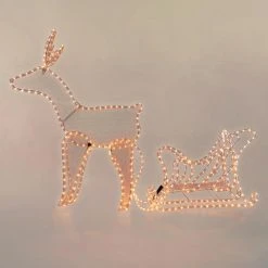 Home&Styling Collection LED Deko Rentier mit Schlitten, warmweiß - Durchscheinend - 39 x 20 x 55 cm -Günstiges Deko Geschäft 148a581f041e429b99bee4dd48199a96