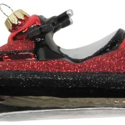 Krebs Glas Lauscha Rot/Schwarz 10cm Jet-Ski aus Glas