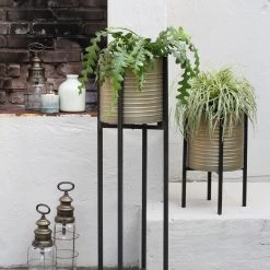 Light & Living Blumentopf + Ständer Caski - Höhe: 100 cm -Günstiges Deko Geschäft 1821e3d7f1d84c27bf64b94c0ee328d2