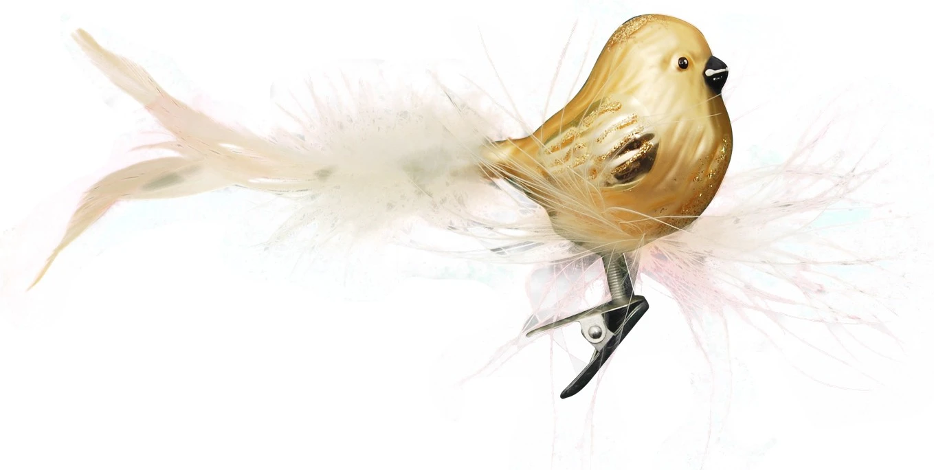 Krebs Glas Lauscha 15cm Glasvogel auf Clip im Federnest 3 Krebs Glas Lauscha 15cm Glasvogel auf Clip im Federnest