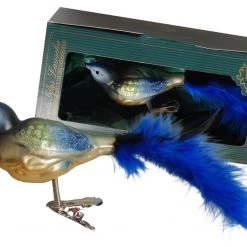 Krebs Glas Lauscha Glasvogel 10cm Kohlmeise auf Clip