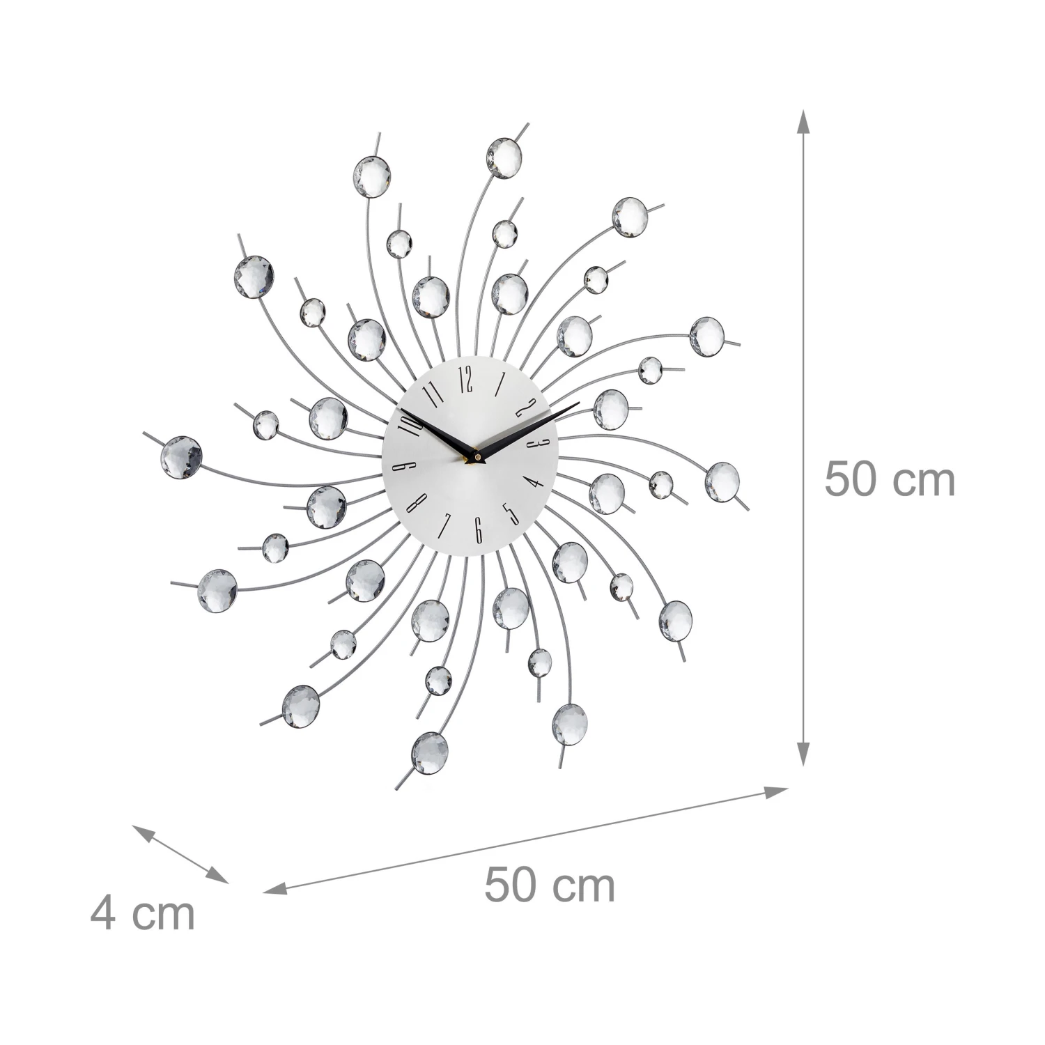 Relaxdays Wanduhr XL mit Glitzer 9 Relaxdays Wanduhr XL mit Glitzer – Bild 7