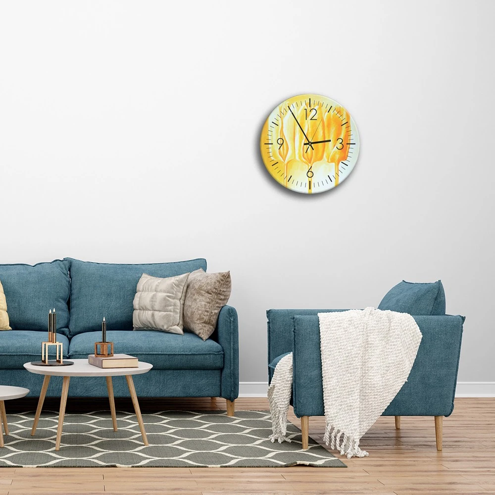 LegendArte Wanduhr - Gelbe Tulpen 5 LegendArte Wanduhr - Gelbe Tulpen – Bild 3