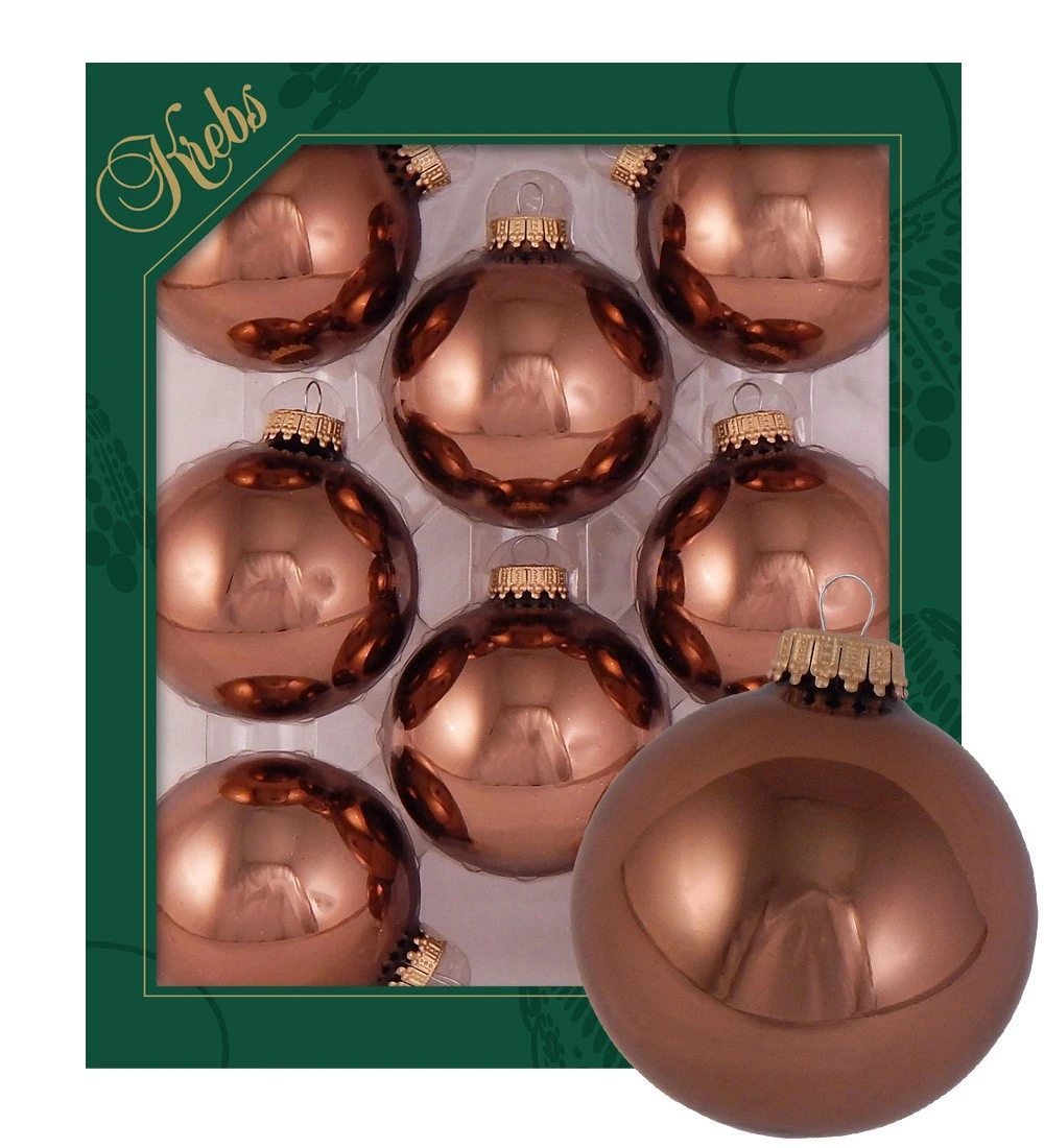 Krebs Glas Lauscha Braun glänzend 7cm Glaskugeln uni 3 Krebs Glas Lauscha Braun glänzend 7cm Glaskugeln uni