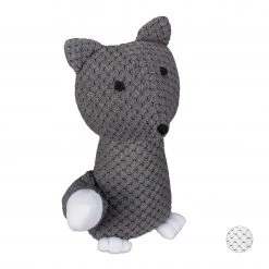 Relaxdays 1 x Stoff Türstopper Fuchs grau