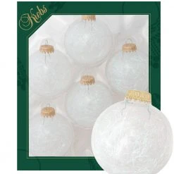 Krebs Glas Lauscha Kristallklare 7cm Glaskugel mit Tinsel