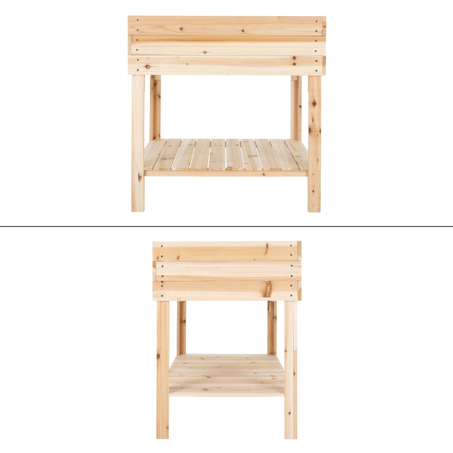 ECD Germany Hochbeet mit Ablage 80x60x80 cm Natur 5 ECD Germany Hochbeet mit Ablage 80x60x80 cm Natur – Bild 3