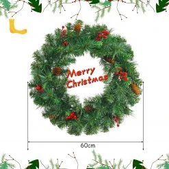 Costway 60cm künstlicher Weihnachtskranz LED 13 Costway 60cm künstlicher Weihnachtskranz LED -Günstiges Deko Geschäft 21b325f03e944460bd6e1017eaf23ea2