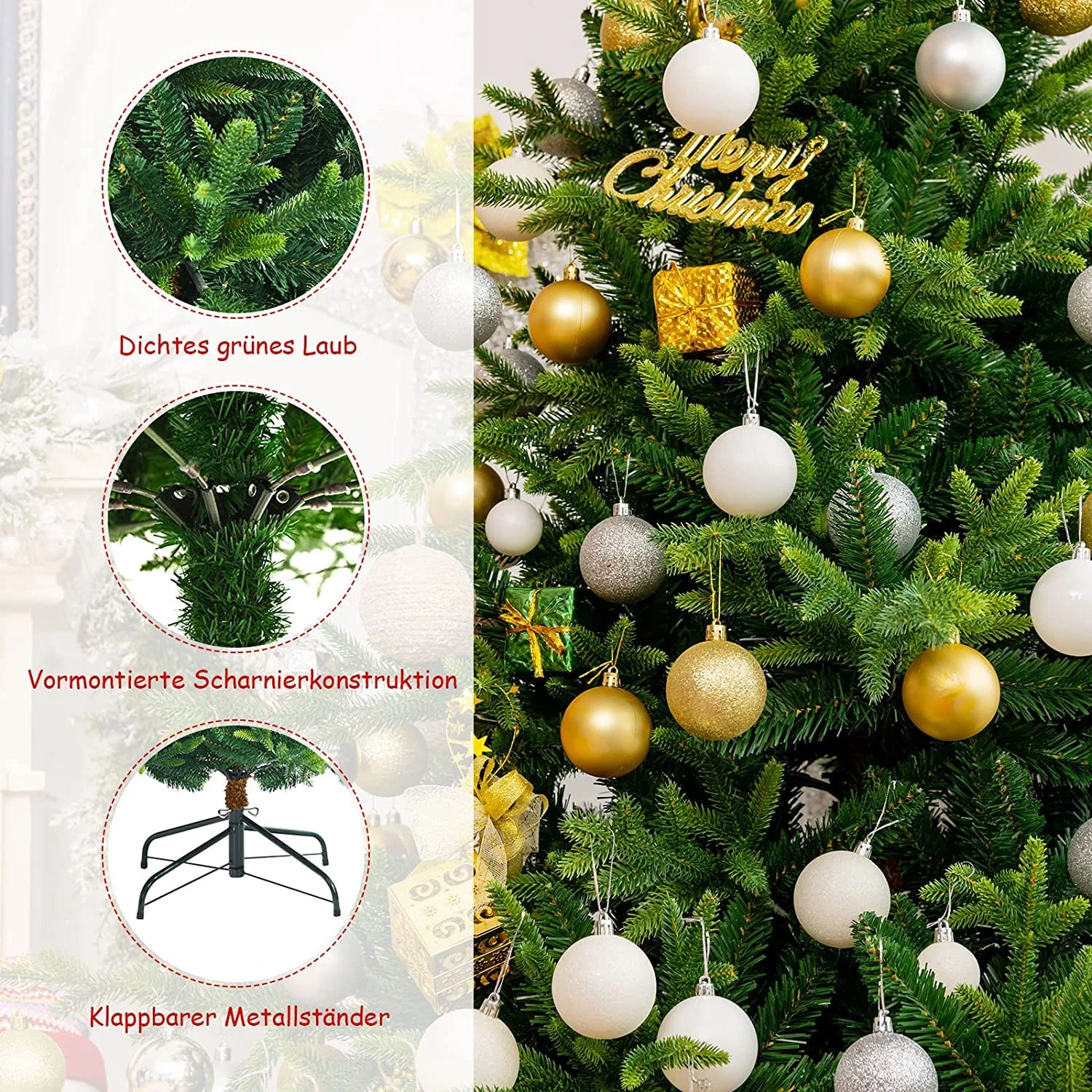 Costway 210cm Künstlicher Weihnachtsbaum 7 Costway 210cm Künstlicher Weihnachtsbaum – Bild 5