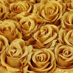 Relaxdays Weiße Rosenbox mit 18 goldenen Rosen -Günstiges Deko Geschäft 22620f1d6a6a4c90b116091a8cc373e5