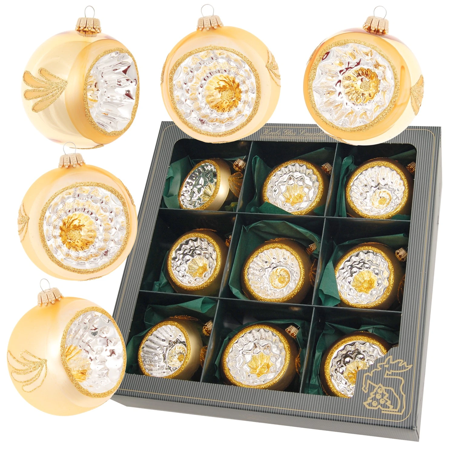 Krebs Glas Lauscha Gold 8cm Glasreflexsortiment 3 Krebs Glas Lauscha Gold 8cm Glasreflexsortiment