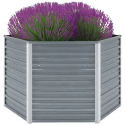 VidaXL Garten-Hochbeet Verzinkter Stahl - vidaXL Garten-Hochbeet Verzinkter Stahl 129x129x77 cm Grau