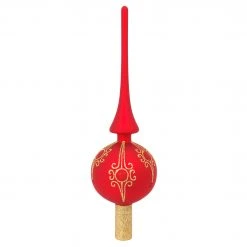 Krebs Glas Lauscha Rot 28cm Designer-Baumspitze aus Glas