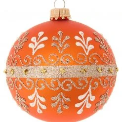 Krebs Glas Lauscha Safran 8cm Glaskugel