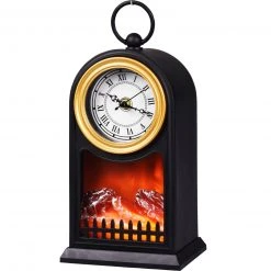 Home&Styling Collection LED-Kamin mit Uhr und Flammeneffekt
