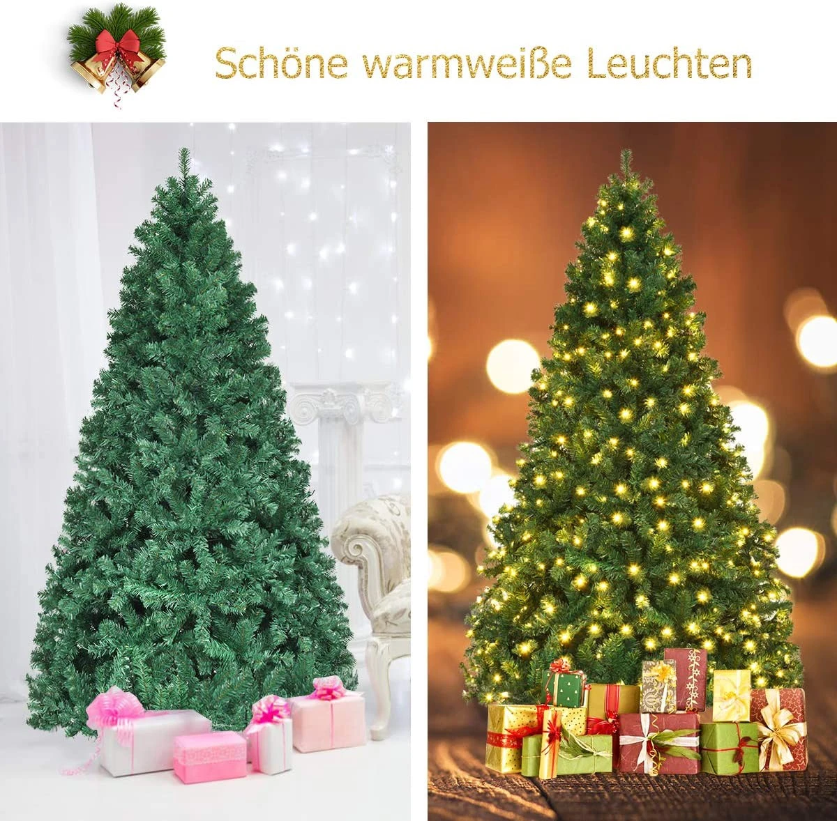Costway 240cm LED Künstlicher Weihnachtsbaum 5 Costway 240cm LED Künstlicher Weihnachtsbaum – Bild 3