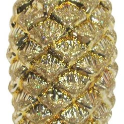 Krebs Glas Lauscha Gold 10cm Tannenzapfen aus Glas