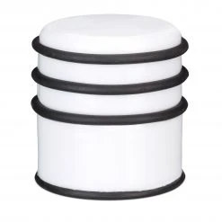 Relaxdays 1 x Türstopper mit Gummiringen weiß - Weiß - Schwarz