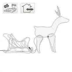 Home&Styling Collection LED Deko Rentier mit Schlitten, warmweiß - Durchscheinend - 39 x 20 x 55 cm -Günstiges Deko Geschäft 2cdeb02824ef4e03a2cfc8fb10f8043b