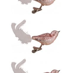 Krebs Glas Lauscha Korallenfarbene 11cm Glasvögel auf Clip