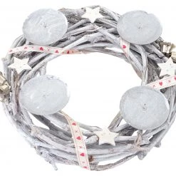 HWC Adventskranz Holz Ø 30cm ohne Kerzen