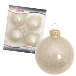 Krebs Glas Lauscha Silber Iris 8cm Glaskugel uni