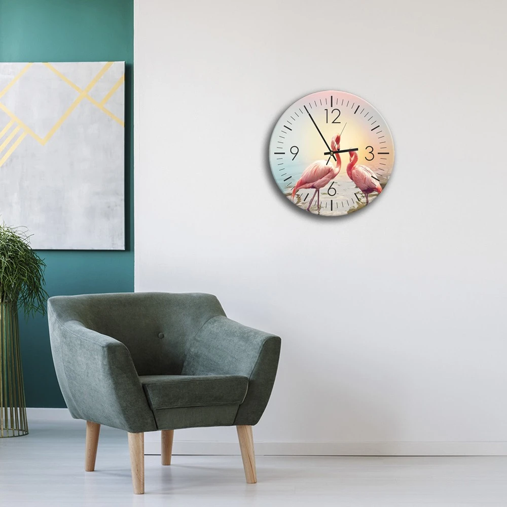 LegendArte Wanduhr - Rosa Flamingos 4 LegendArte Wanduhr - Rosa Flamingos – Bild 2