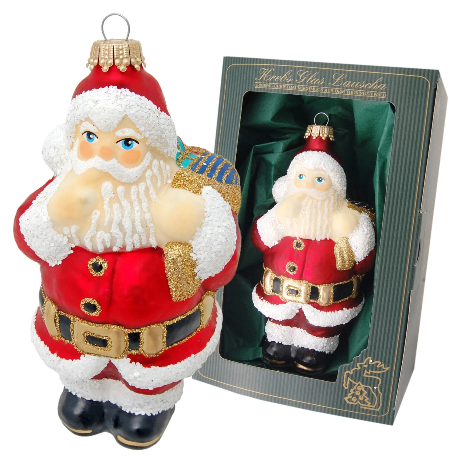 Krebs Glas Lauscha 12cm Weihnachtsmann aus Glas 3 Krebs Glas Lauscha 12cm Weihnachtsmann aus Glas